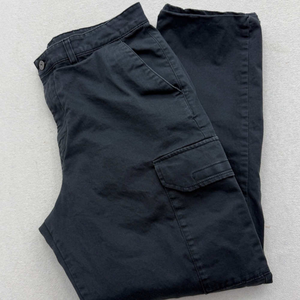 The North Face Cargo Pants Mens 34 Dark Grey Flannel Lined Straight Leg Utility